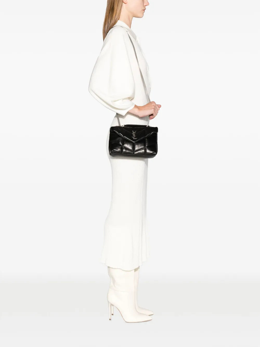 Saint Laurent Quilted Leather Shoulder Bag — Same as shown — Size One Size — Side View