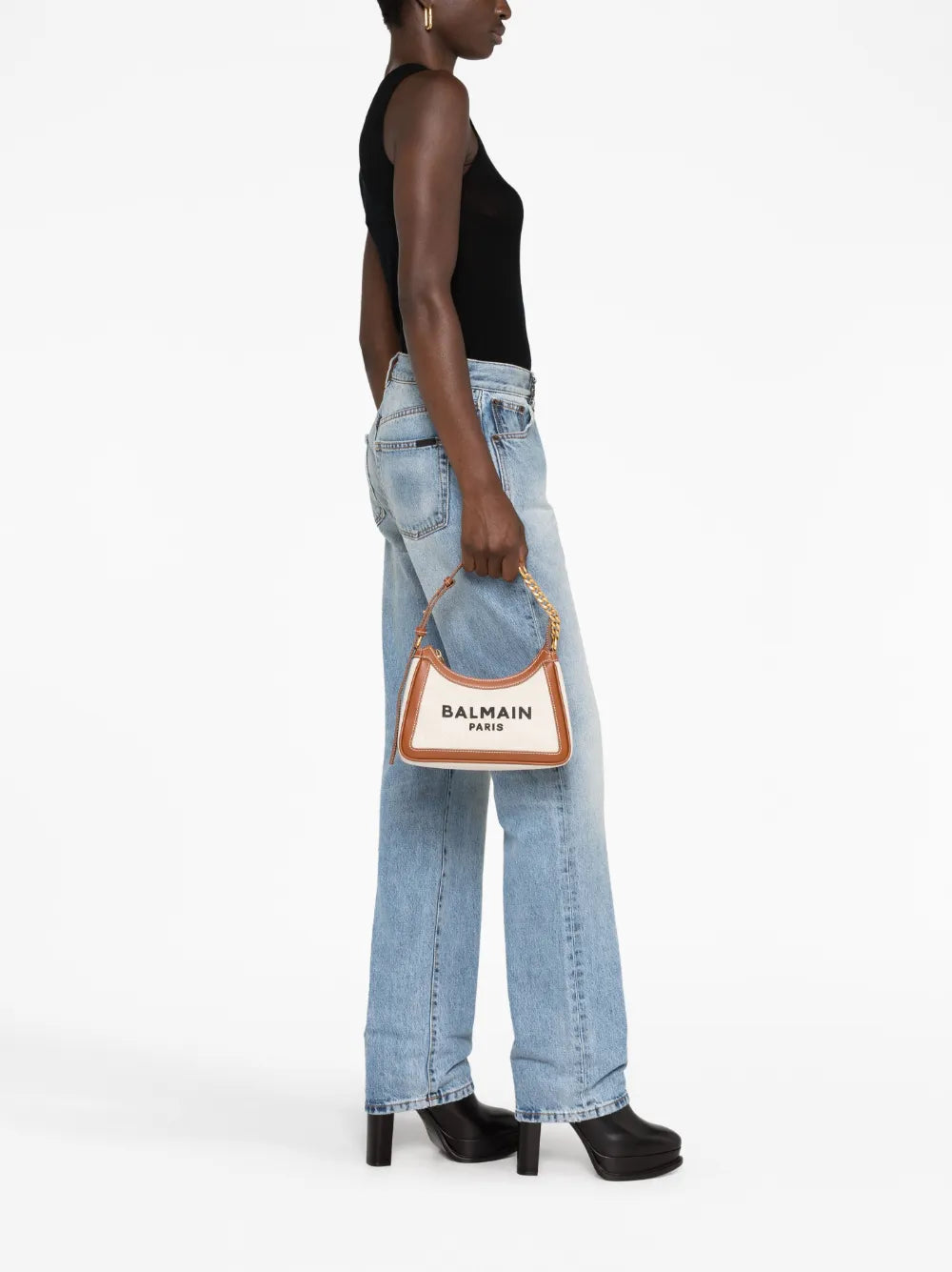 Balmain B Army Logo Print Shoulder Bag — Same as shown — Size One Size — Side View