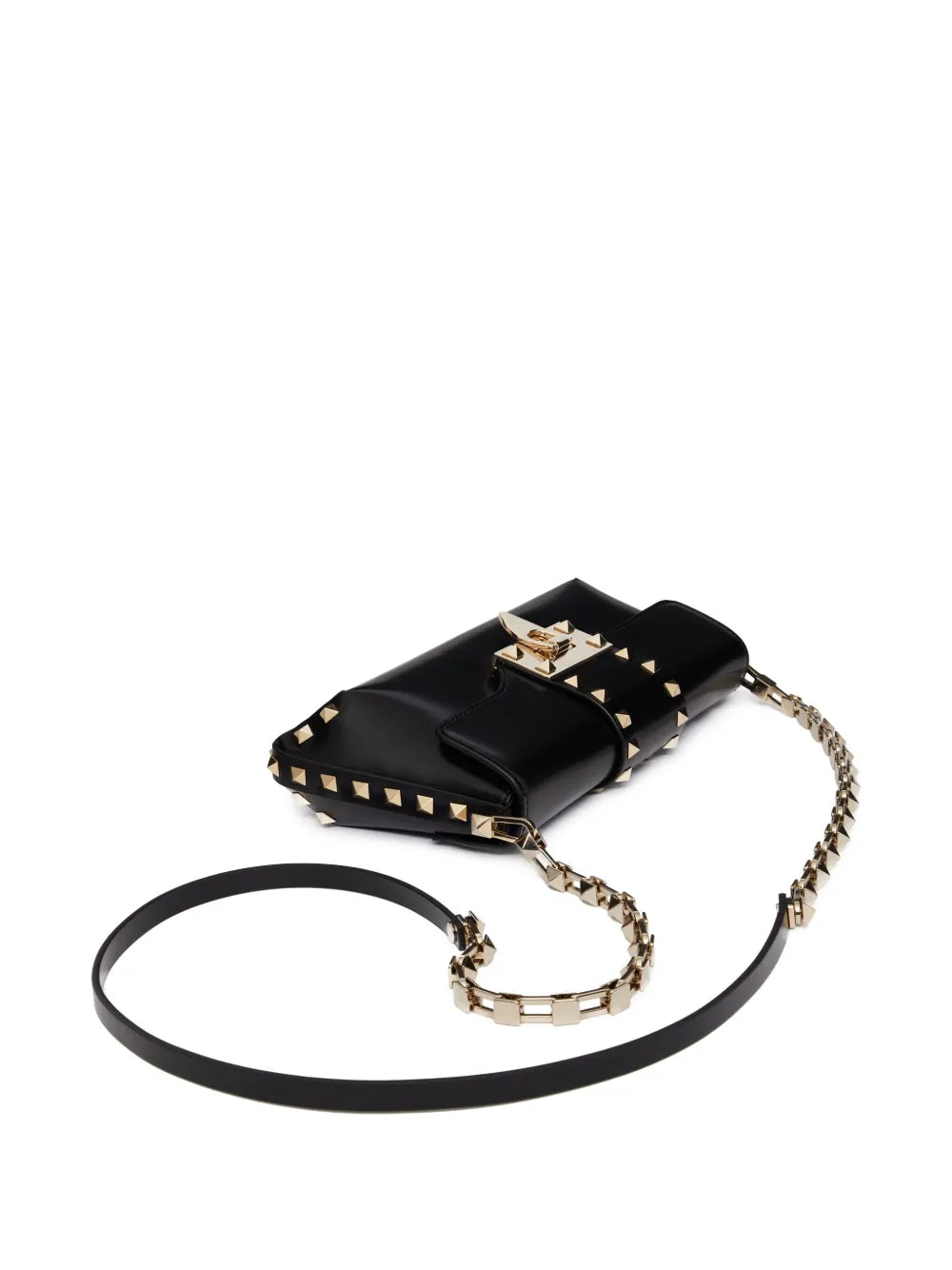 Valentino Garavani Rockstud Brushed Leather Shoulder Bag — Same as shown — Size One Size — Detail View