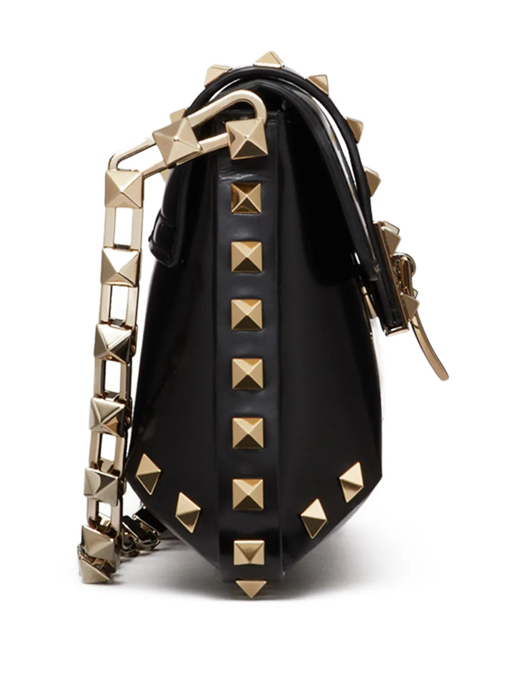 Valentino Garavani Rockstud Brushed Leather Shoulder Bag — Same as shown — Size One Size — Top View