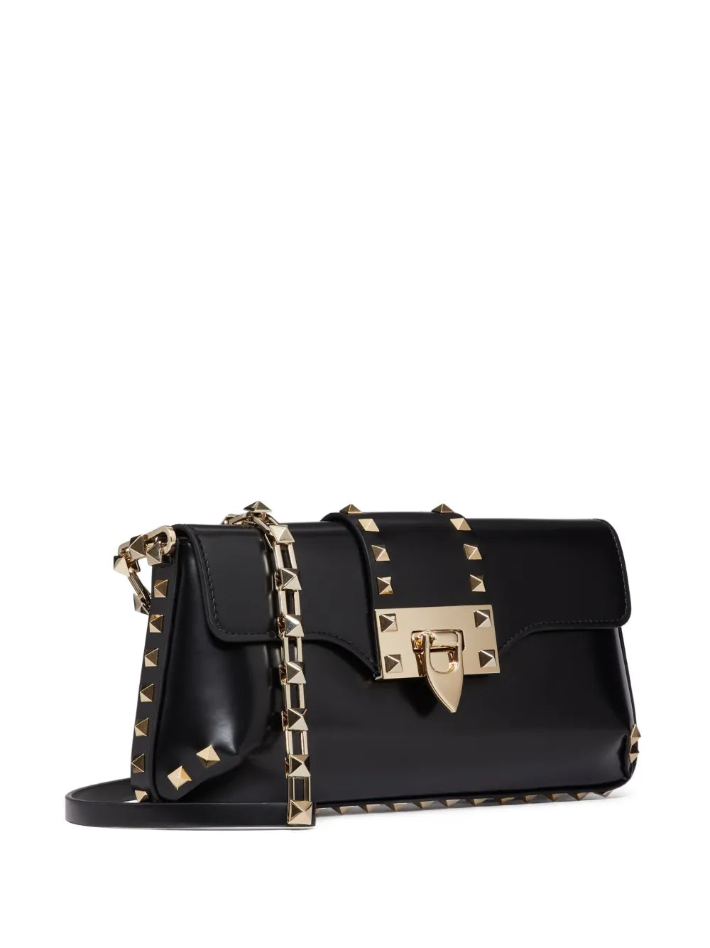 Valentino Garavani Rockstud Brushed Leather Shoulder Bag — Same as shown — Size One Size — Back View