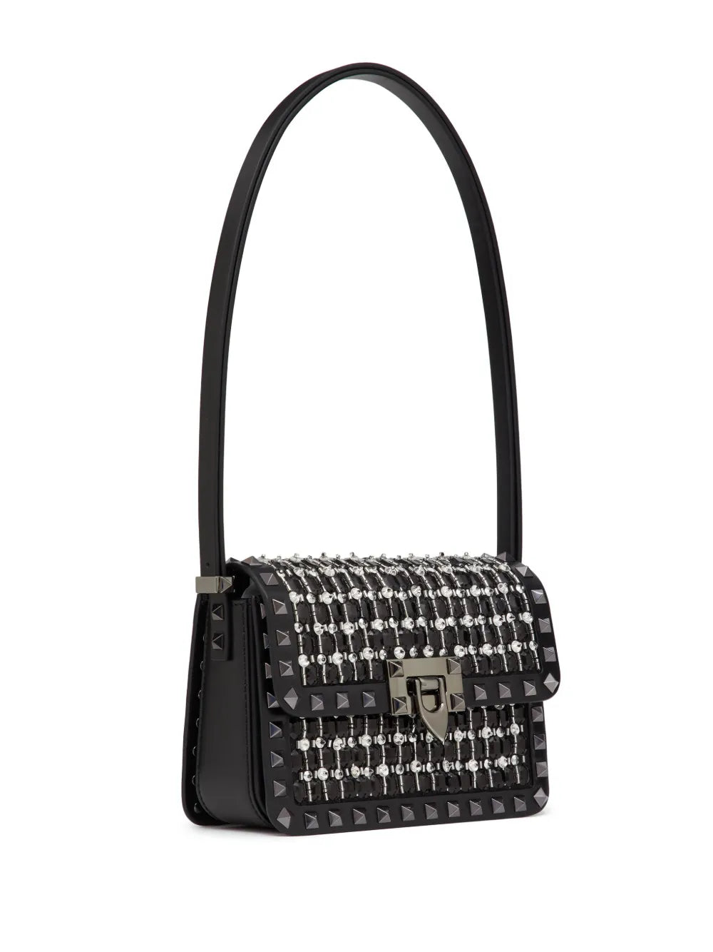 Valentino Garavani Small Rockstud23 Embroidered Shoulder Bag — Same as shown — Size One Size — Top View