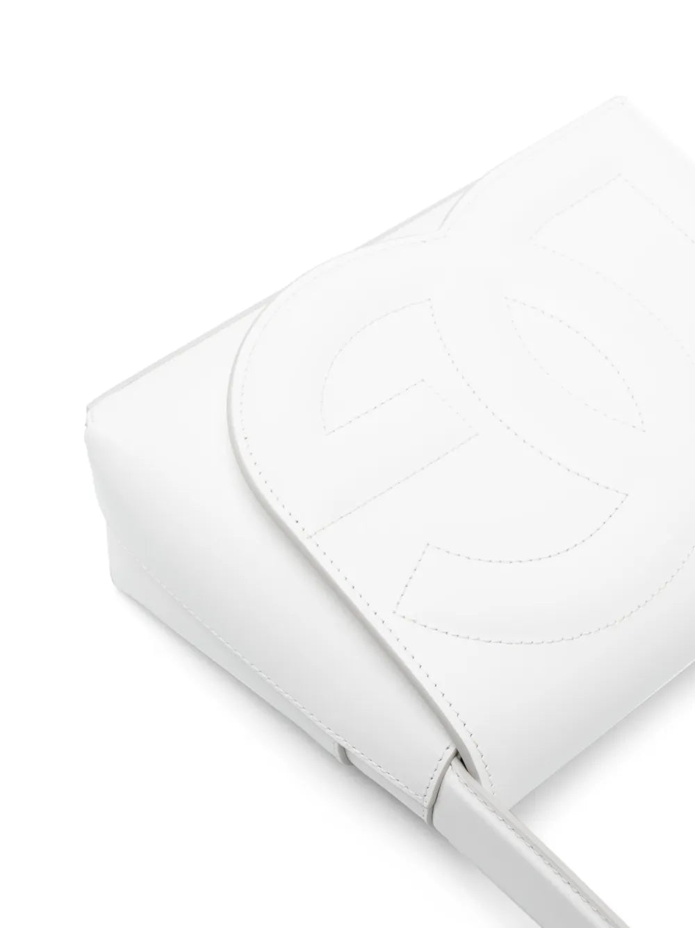 Dolce Gabbana Logo Embossed Leather Shoulder Bag — Same as shown — Size One Size — Detail View