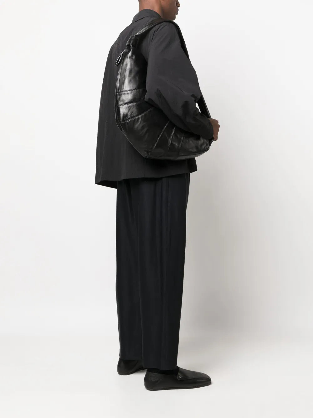 Lemaire Large Croissant Leather Shoulder Bag — Same as shown — Size One Size — Side View