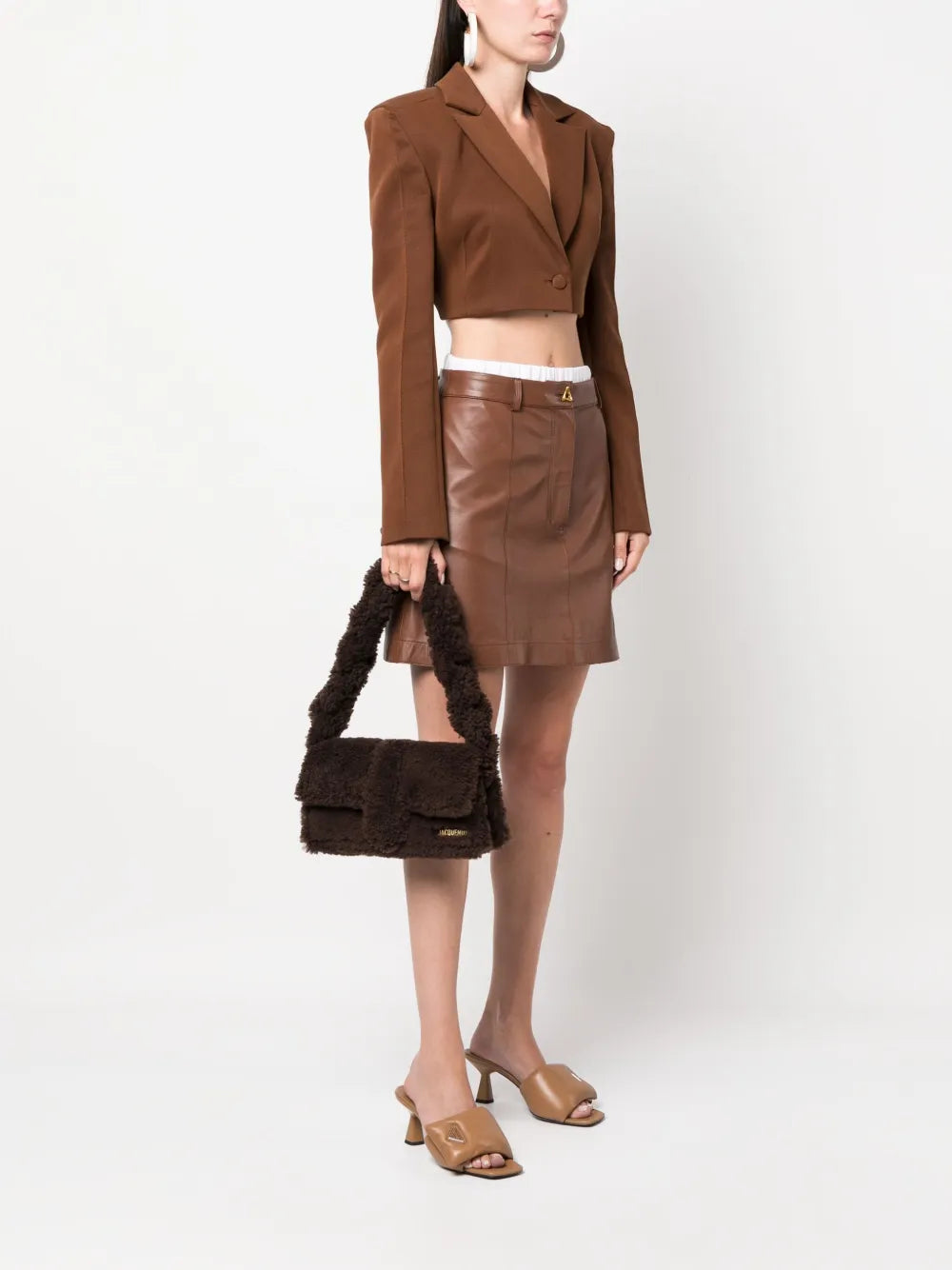 Jacquemus Le Bambidou Shearling Shoulder Bag — Same as shown — Size One Size — Side View