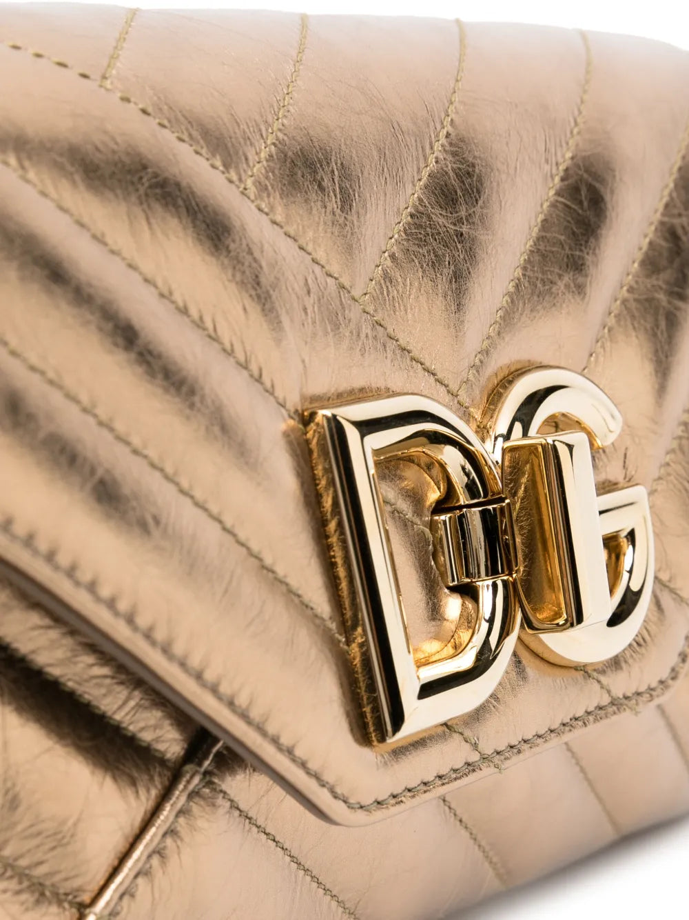 Dolce Gabbana Logo Plaque Quilted Leather Shoulder Bag — Same as shown — Size One Size — Top View