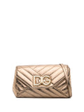 Dolce Gabbana Logo Plaque Quilted Leather Shoulder Bag — Same as shown — Size One Size — Front View