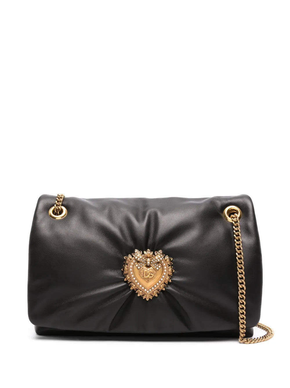 Dolce Gabbana Medium Devotion Soft Leather Shoulder Bag — Same as shown — Size One Size — Front View