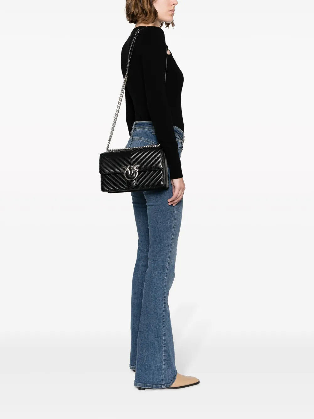 Pinko Love Bird Quilted Shoulder Bag — Same as shown — Size One Size — Side View