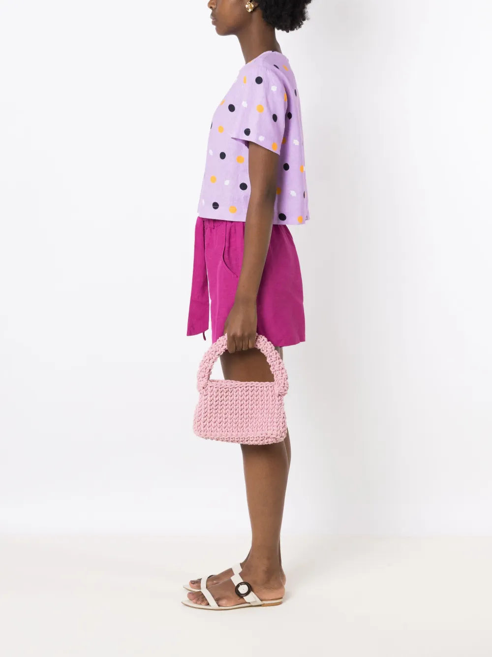 Nannacay Nicoletta Crochet Knit Shoulder Bag — Same as shown — Size One Size — Side View
