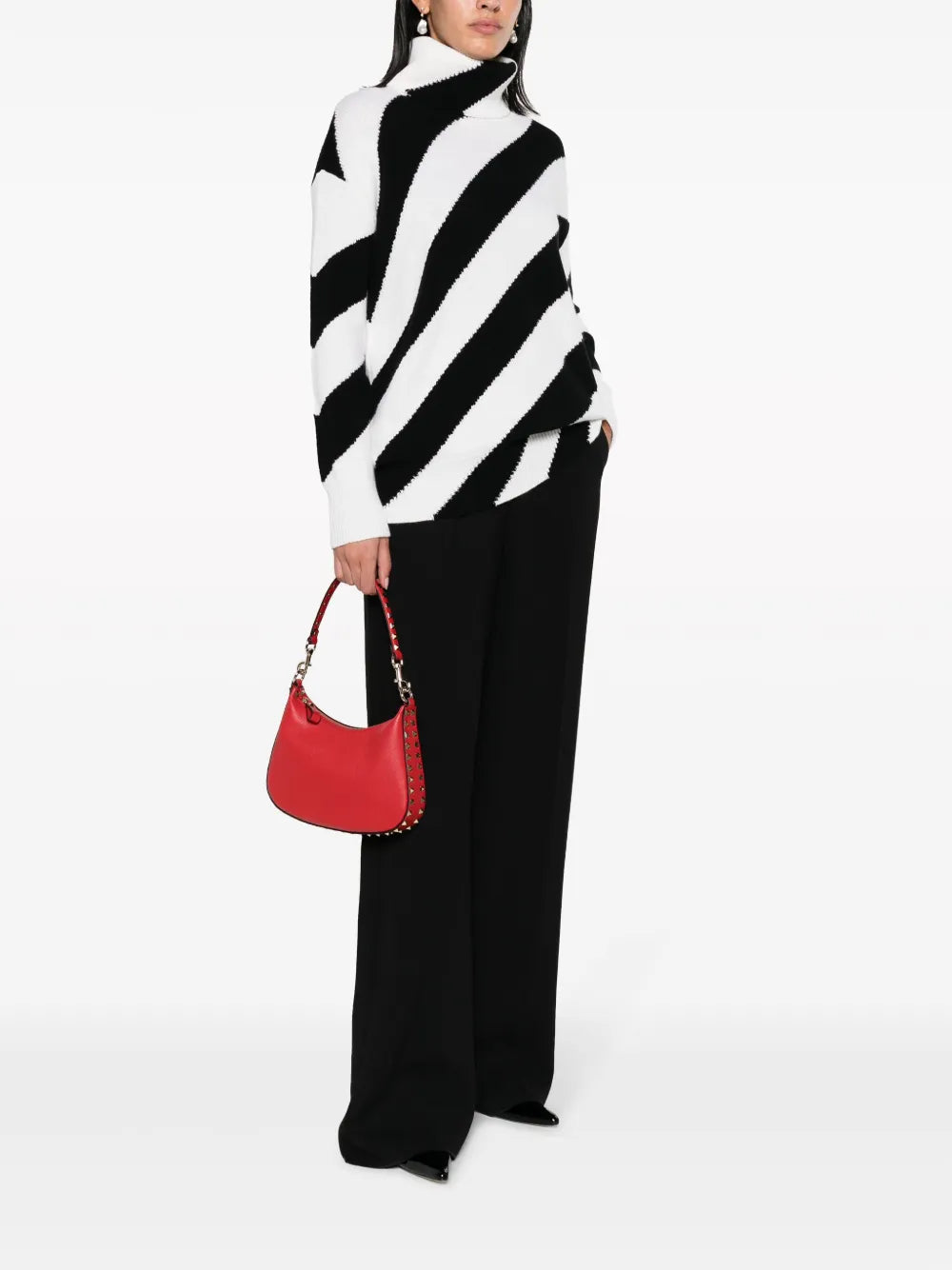 Valentino Garavani Small Rockstud Leather Shoulder Bag — Same as shown — Size One Size — Side View