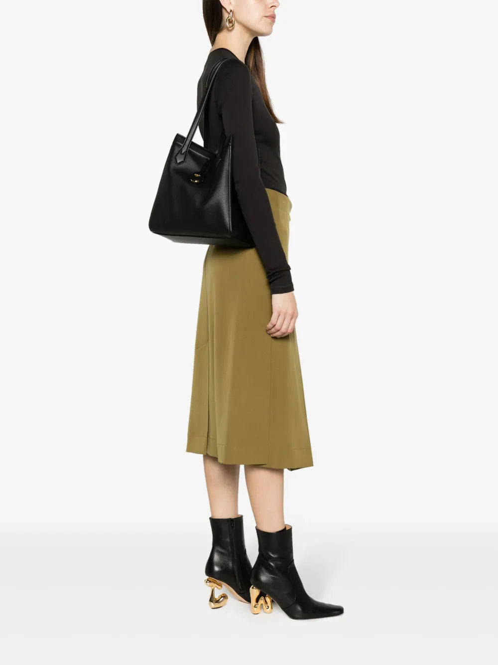 Fendi Medium Origami Leather Shoulder Bag — Same as shown — Size One Size — Side View