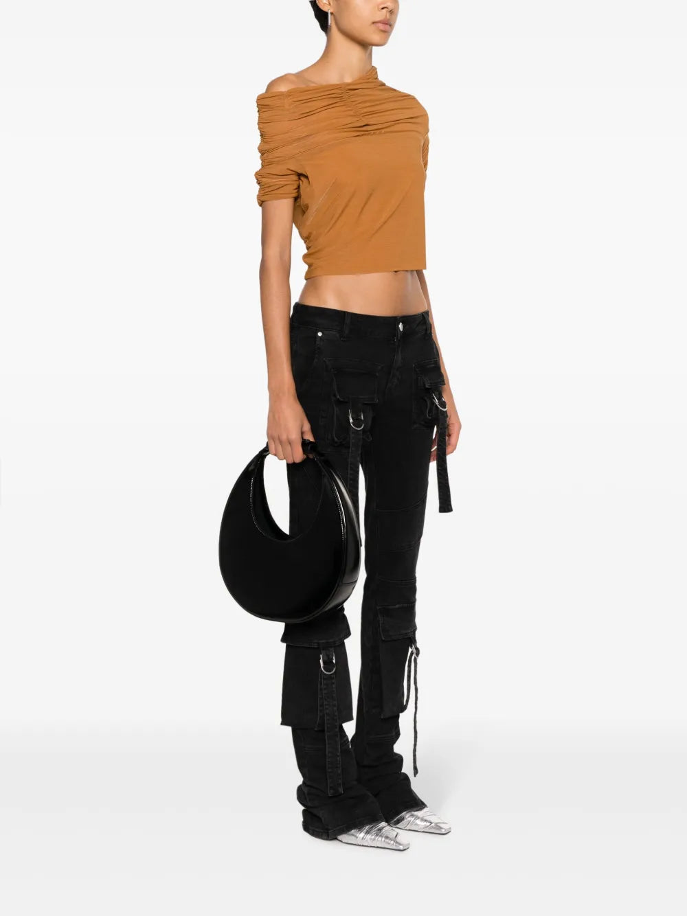 Staud Moon Leather Shoulder Bag — Same as shown — Size One Size — Side View