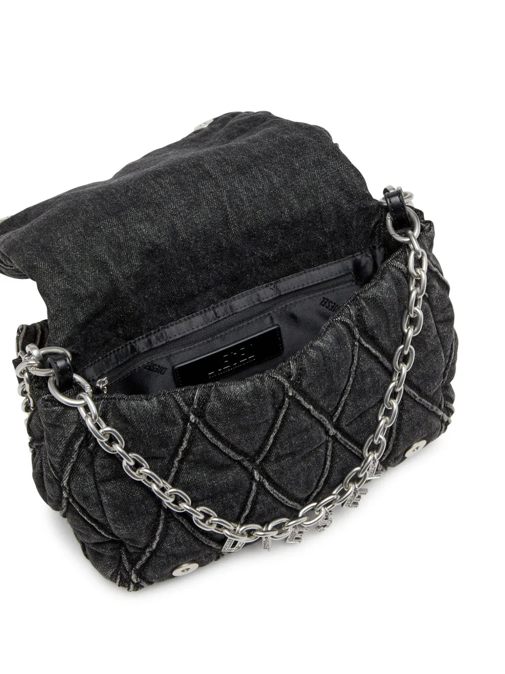 Diesel Charm D L Denim Shoulder Bag — Same as shown — Size One Size — Back View