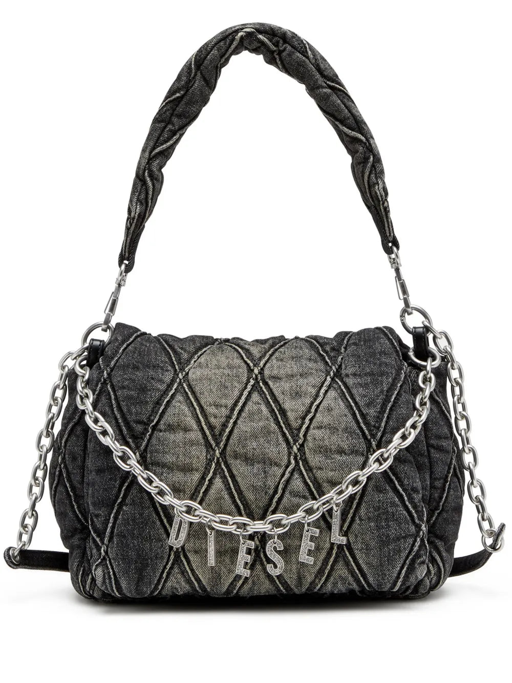 Diesel Charm D L Denim Shoulder Bag — Same as shown — Size One Size — Front View