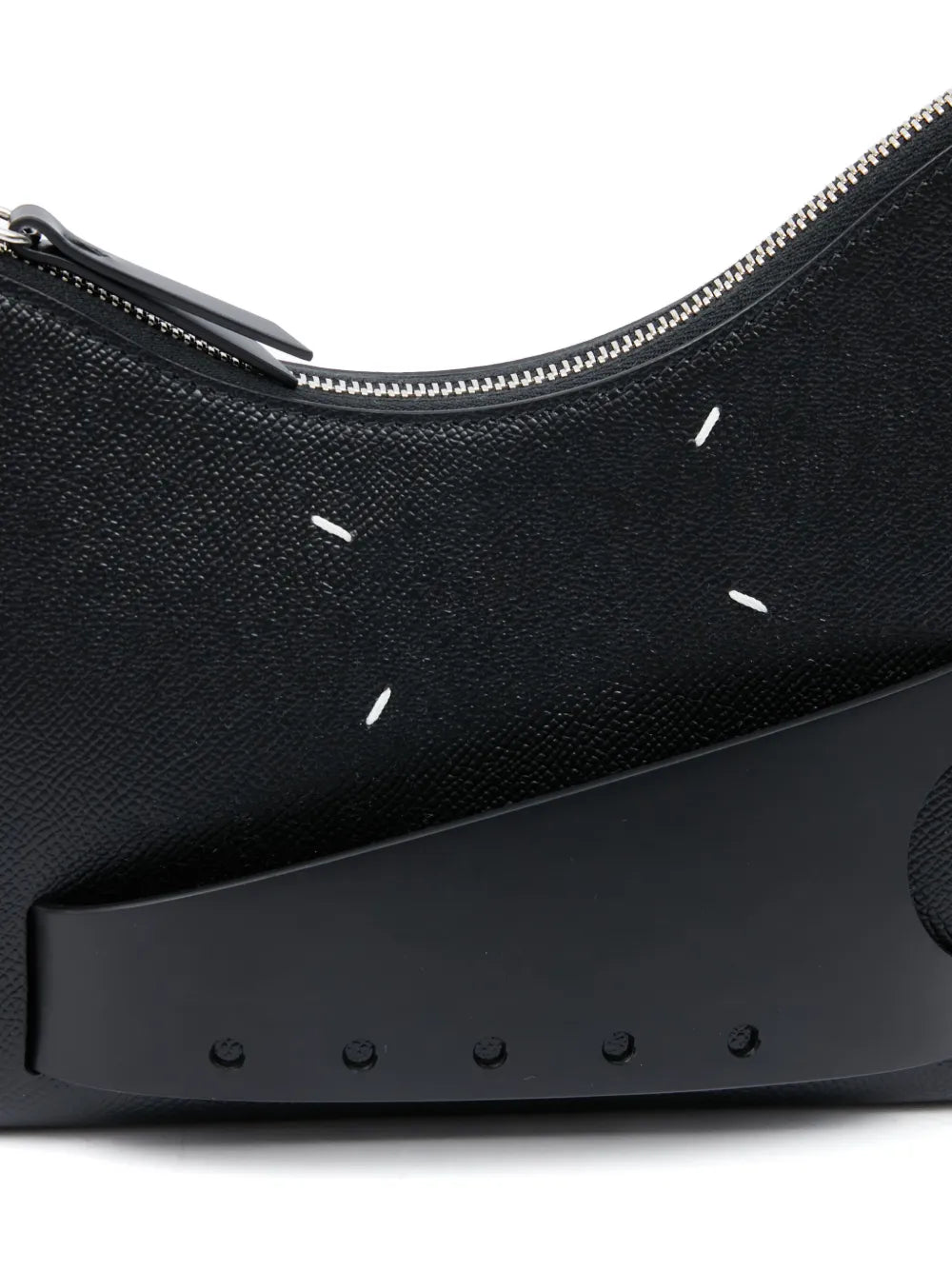Maison Margiela Small Snatched Leather Shoulder Bag — Same as shown — Size One Size — Detail View