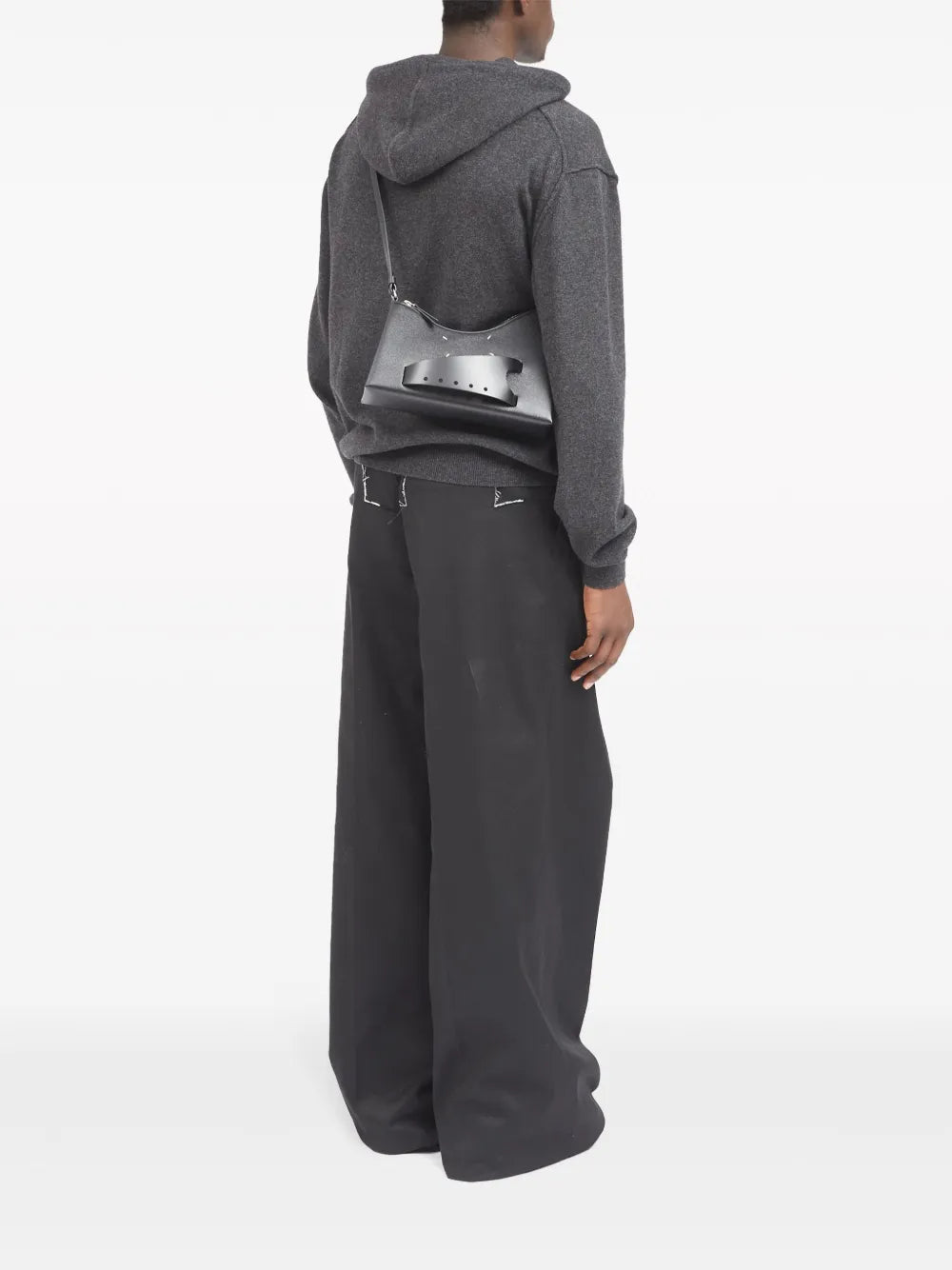 Maison Margiela Small Snatched Leather Shoulder Bag — Same as shown — Size One Size — Side View