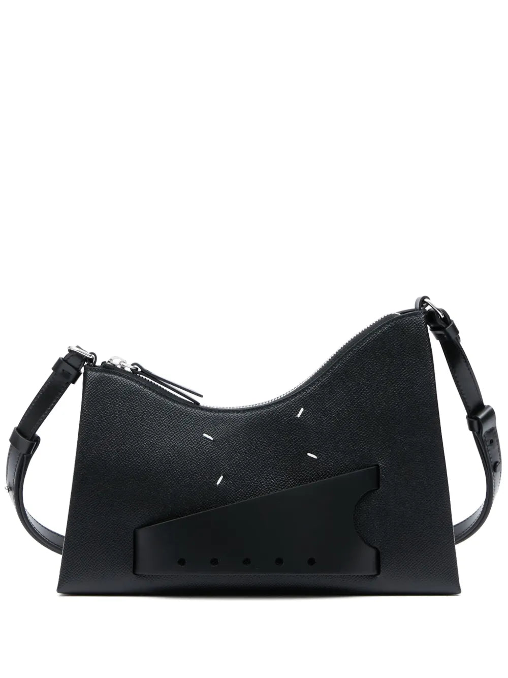 Maison Margiela Small Snatched Leather Shoulder Bag — Same as shown — Size One Size — Front View