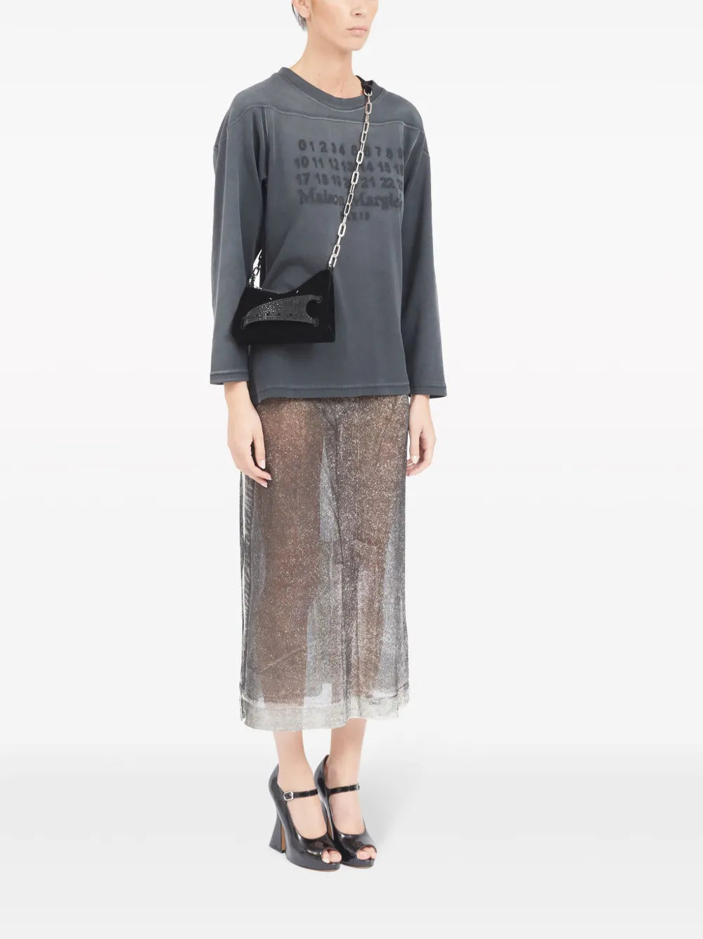 Maison Margiela Small Snatched Leather Shoulder Bag — Same as shown — Size One Size — Side View
