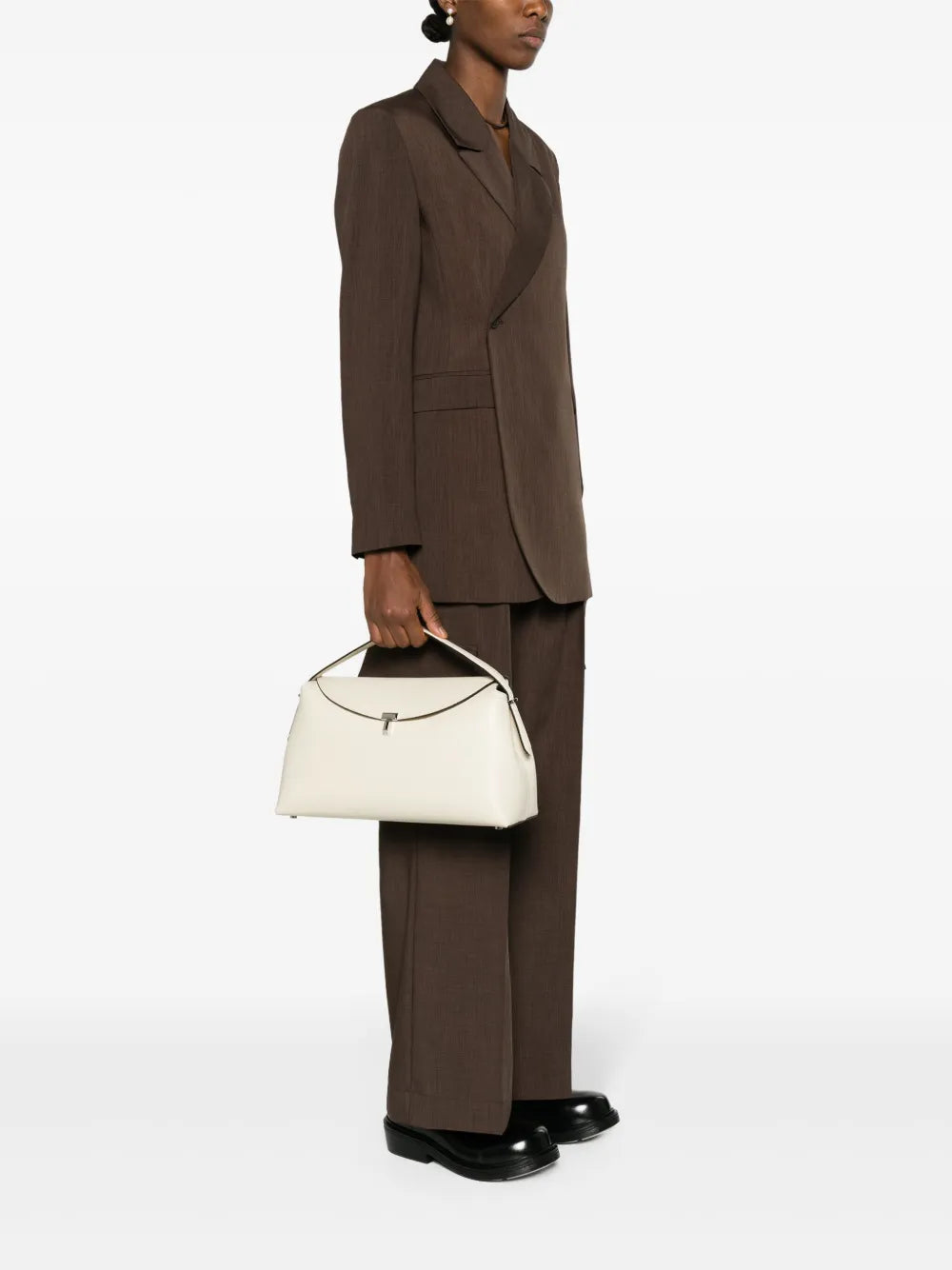 Toteme T Lock Leather Shoulder Bag — Same as shown — Size One Size — Side View