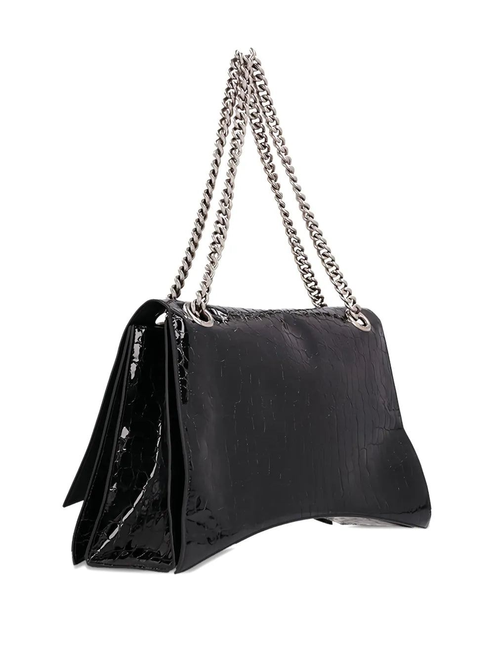 Balenciaga Large Crush Crocodile Effect Shoulder Bag — Same as shown — Size One Size — Side View