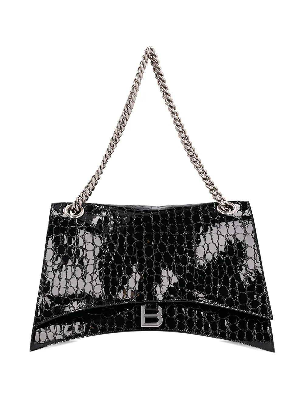 Balenciaga Large Crush Crocodile Effect Shoulder Bag — Same as shown — Size One Size — Front View