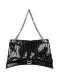 Balenciaga Large Crush Crocodile Effect Shoulder Bag — Same as shown — Size One Size — Front View