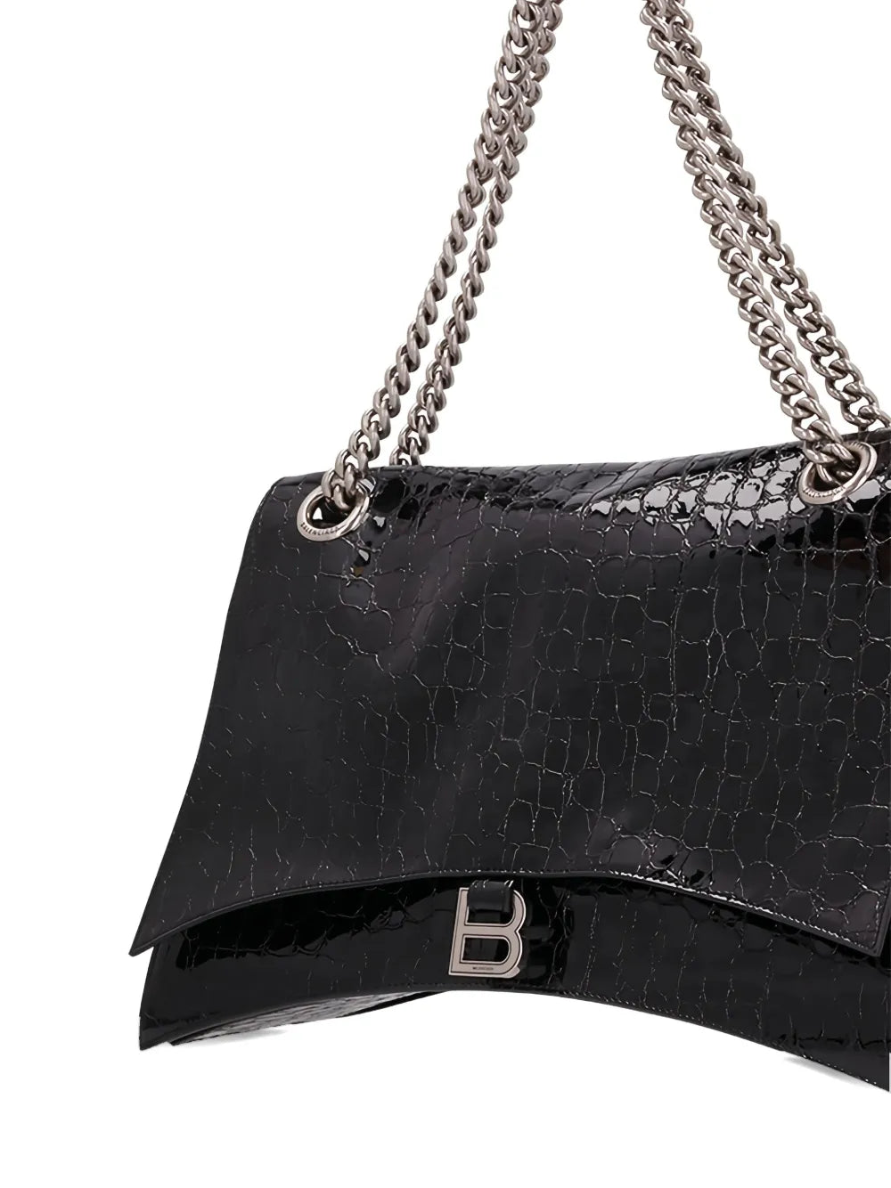 Balenciaga Large Crush Crocodile Effect Shoulder Bag — Same as shown — Size One Size — Back View