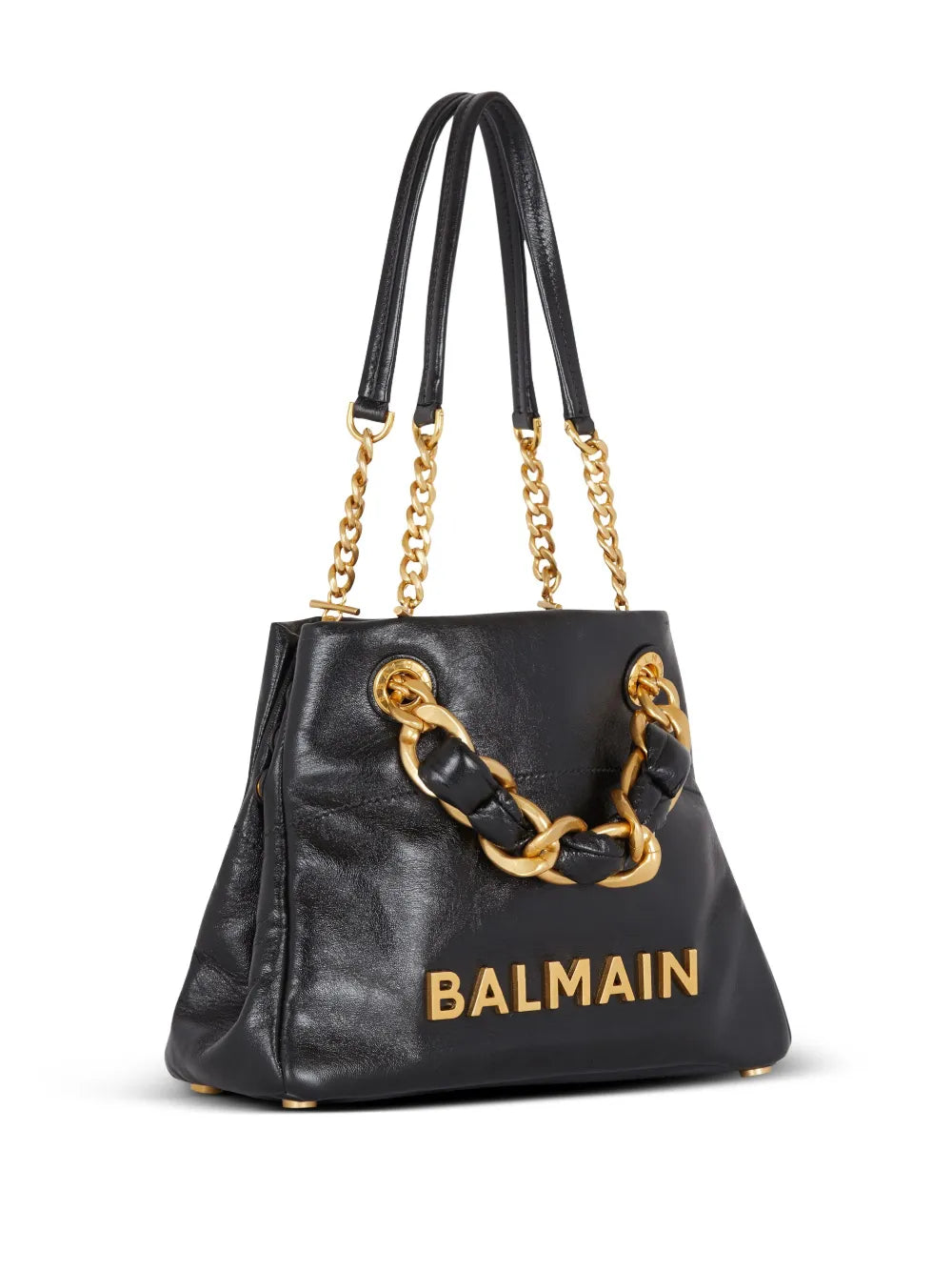 Balmain Small 1945 Soft Leather Tote Bag — Same as shown — Size One Size — Detail View