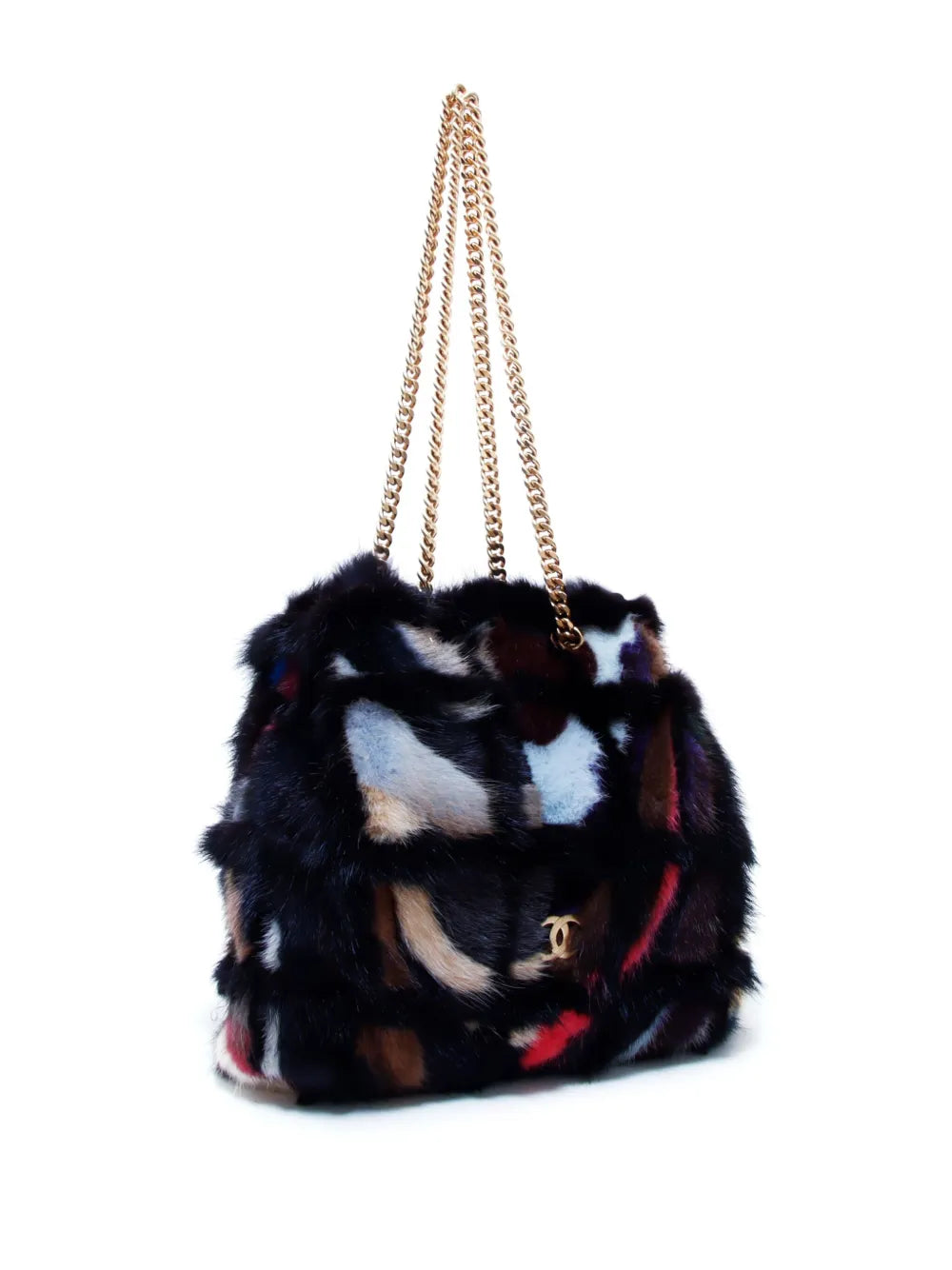 Chanel Pre Owned 2000 Abstract Pattern Cc Plaque Chain Shoulder Bag — Same as shown — Size One Size — Back View