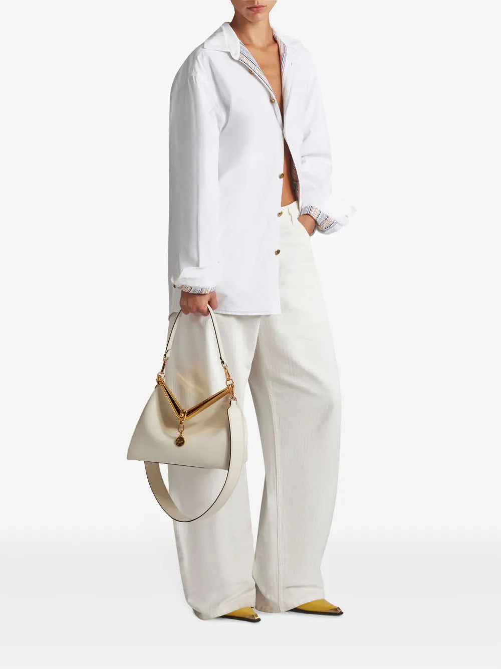 Etro Medium Vela Leather Shoulder Bag — Same as shown — Size One Size — Side View