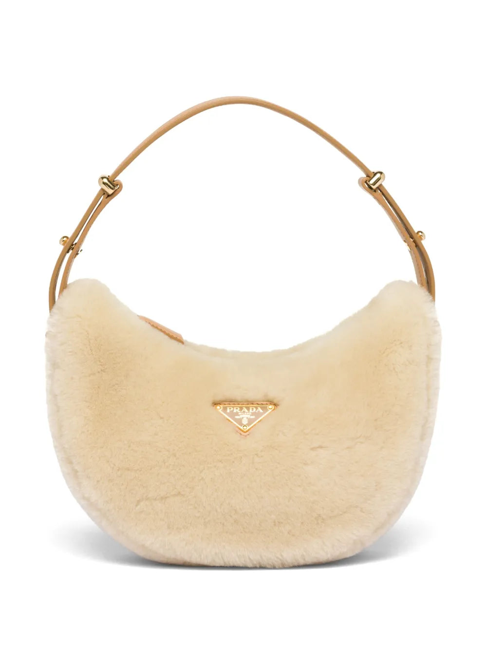 Prada Arque Shearling Shoulder Bag — Same as shown — Size One Size — Front View