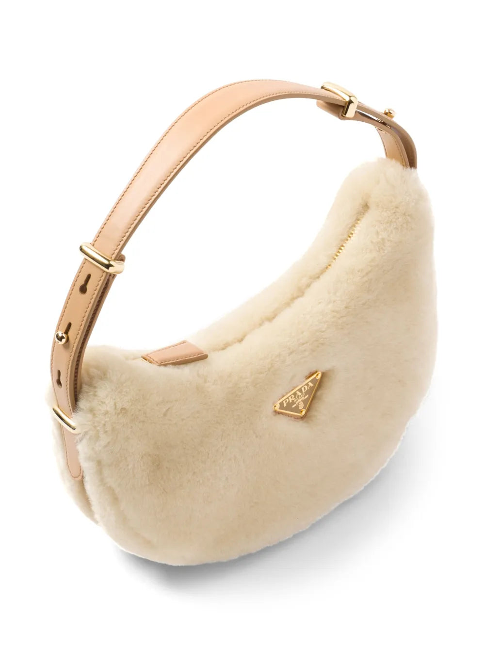 Prada Arque Shearling Shoulder Bag — Same as shown — Size One Size — Detail View