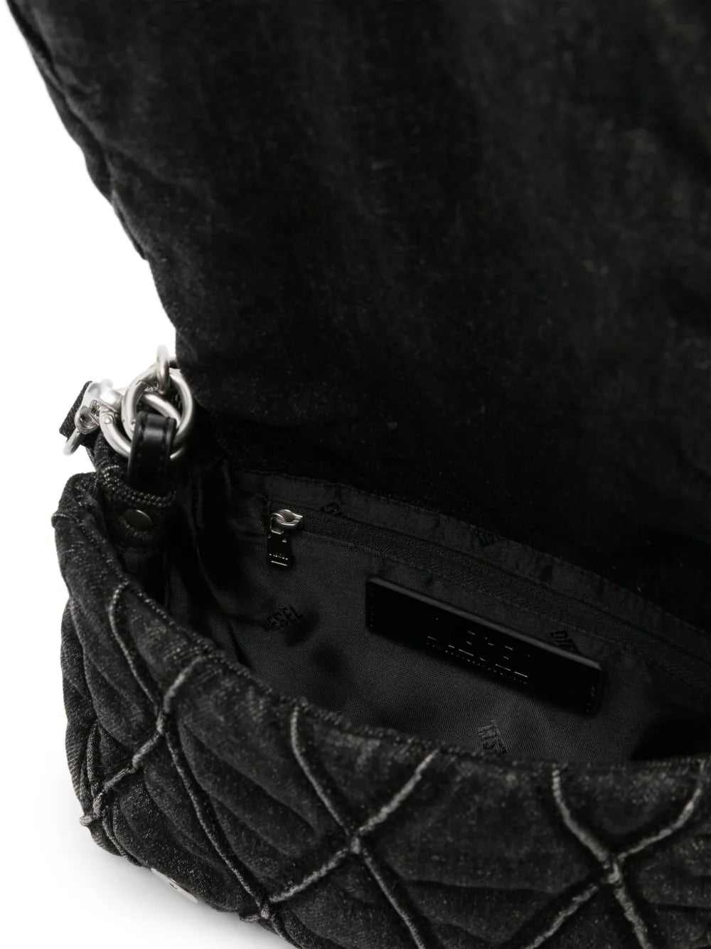 Diesel Small Logo Charm Quilted Denim Bag — Same as shown — Size One Size — Detail View