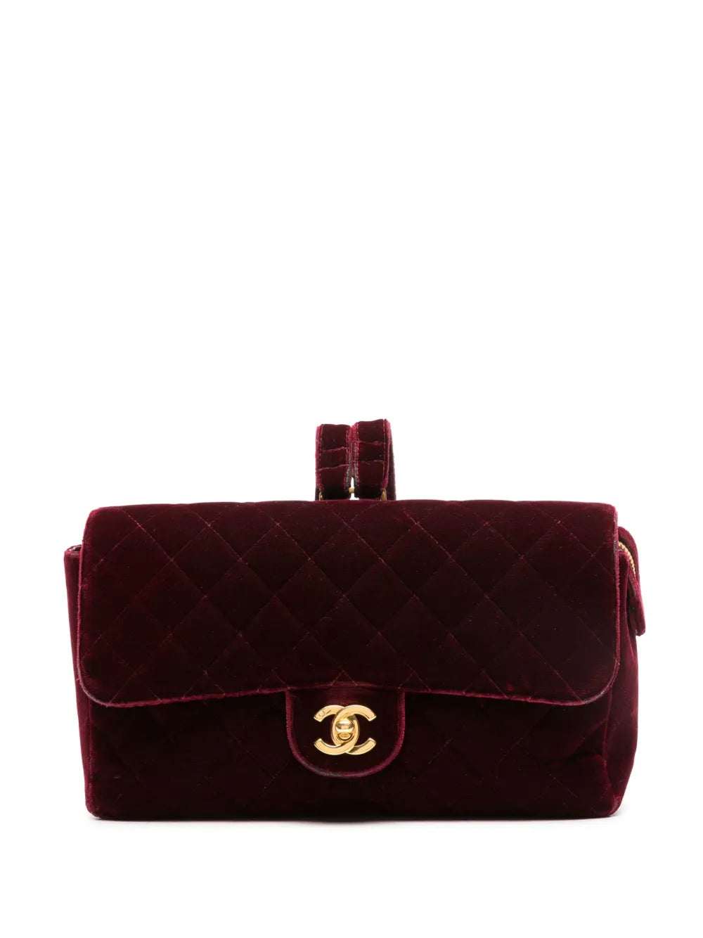 Chanel Pre Owned 1994 1996 Classic Flap Velvet Shoulder Bag — Same as shown — Size One Size — Front View
