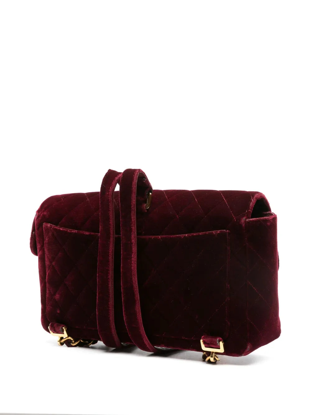 Chanel Pre Owned 1994 1996 Classic Flap Velvet Shoulder Bag — Same as shown — Size One Size — Back View