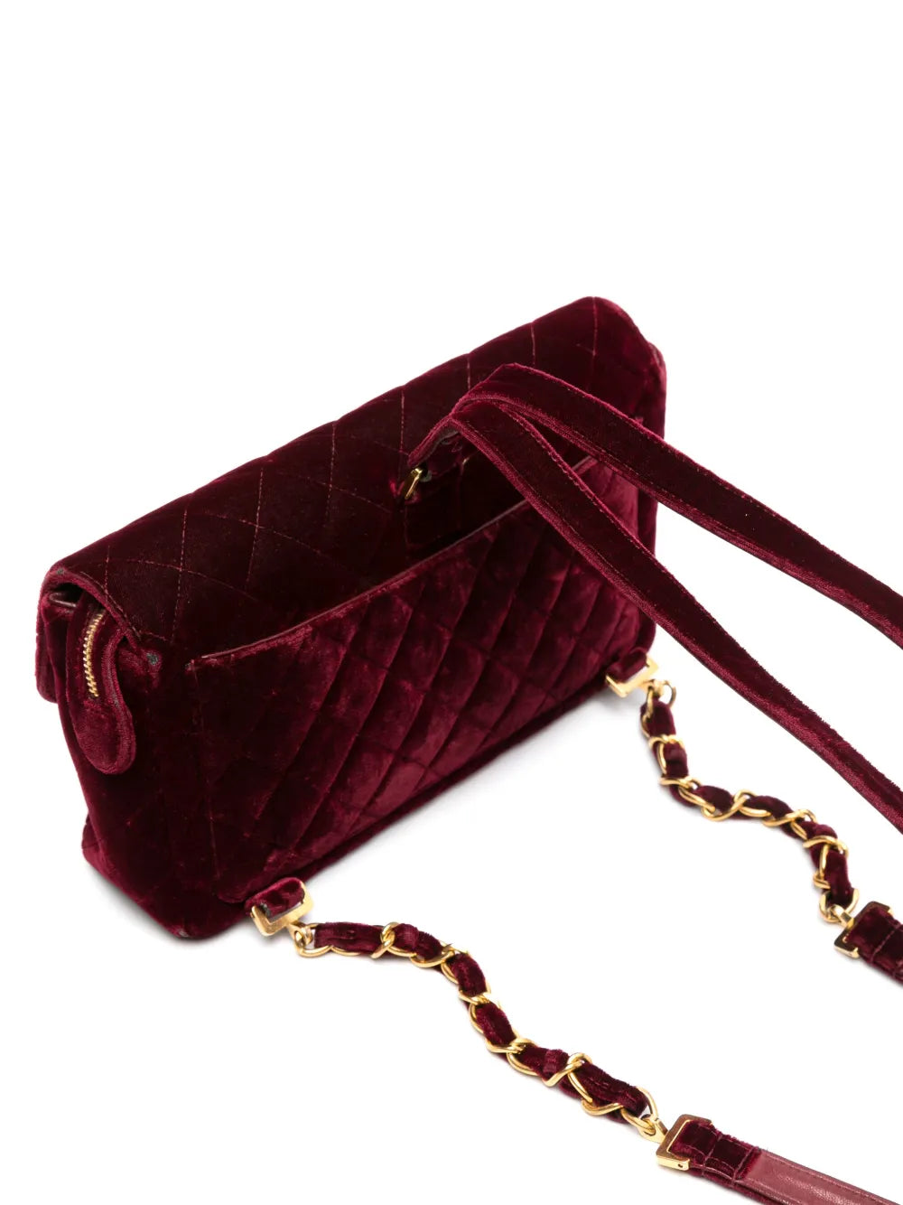 Chanel Pre Owned 1994 1996 Classic Flap Velvet Shoulder Bag — Same as shown — Size One Size — Top View