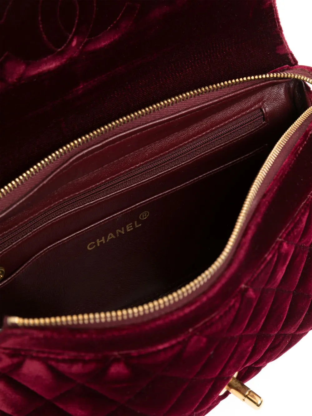 Chanel Pre Owned 1994 1996 Classic Flap Velvet Shoulder Bag — Same as shown — Size One Size — Detail View