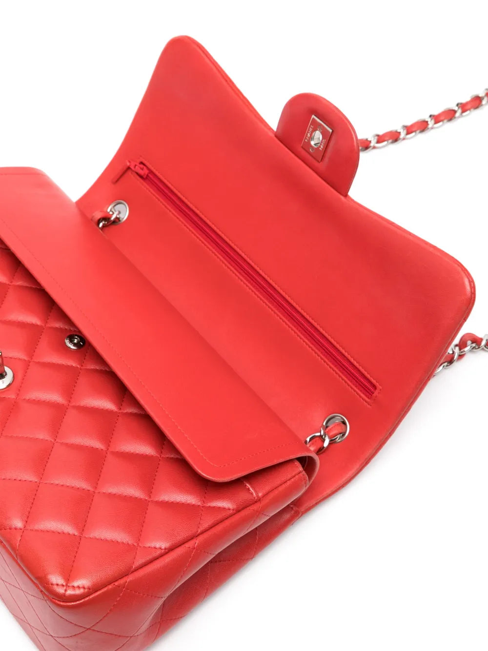 Chanel Pre Owned 2013 2014 Double Flap Jumbo Shoulder Bag — Same as shown — Size One Size — Top View