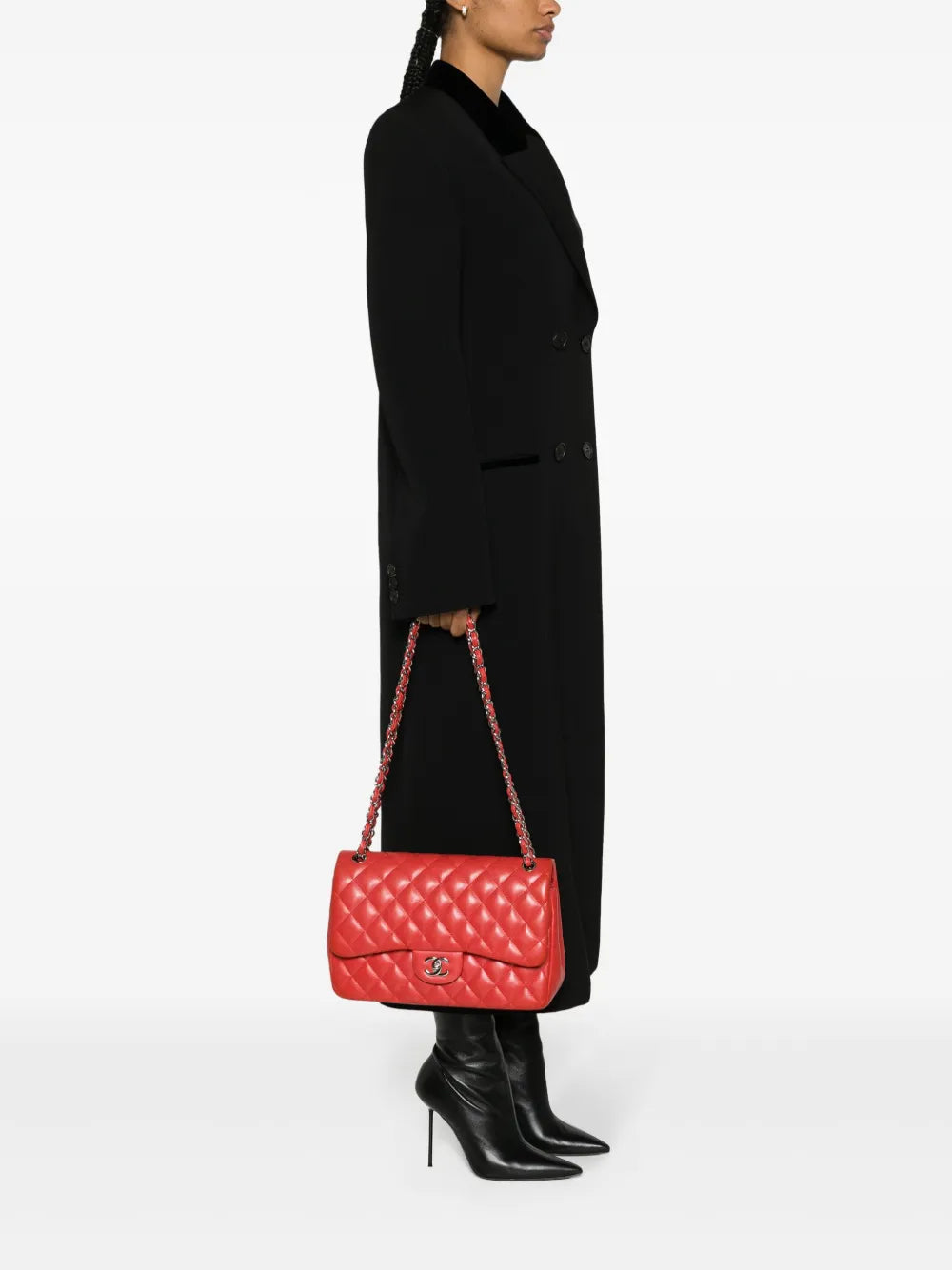 Chanel Pre Owned 2013 2014 Double Flap Jumbo Shoulder Bag — Same as shown — Size One Size — Side View