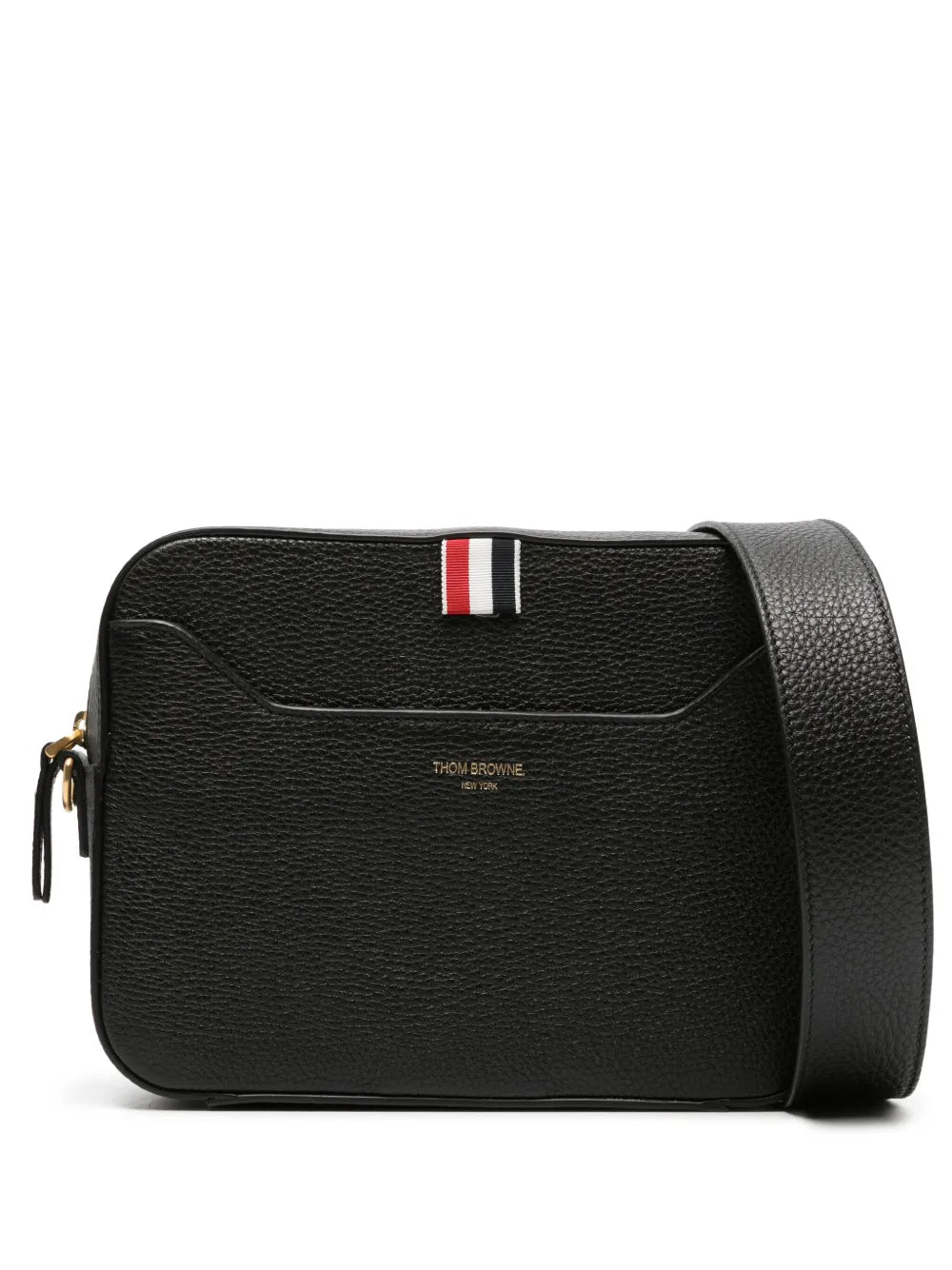 Thom Browne 4 Bar Patch Leather Camera Bag — Same as shown — Size One Size — Front View