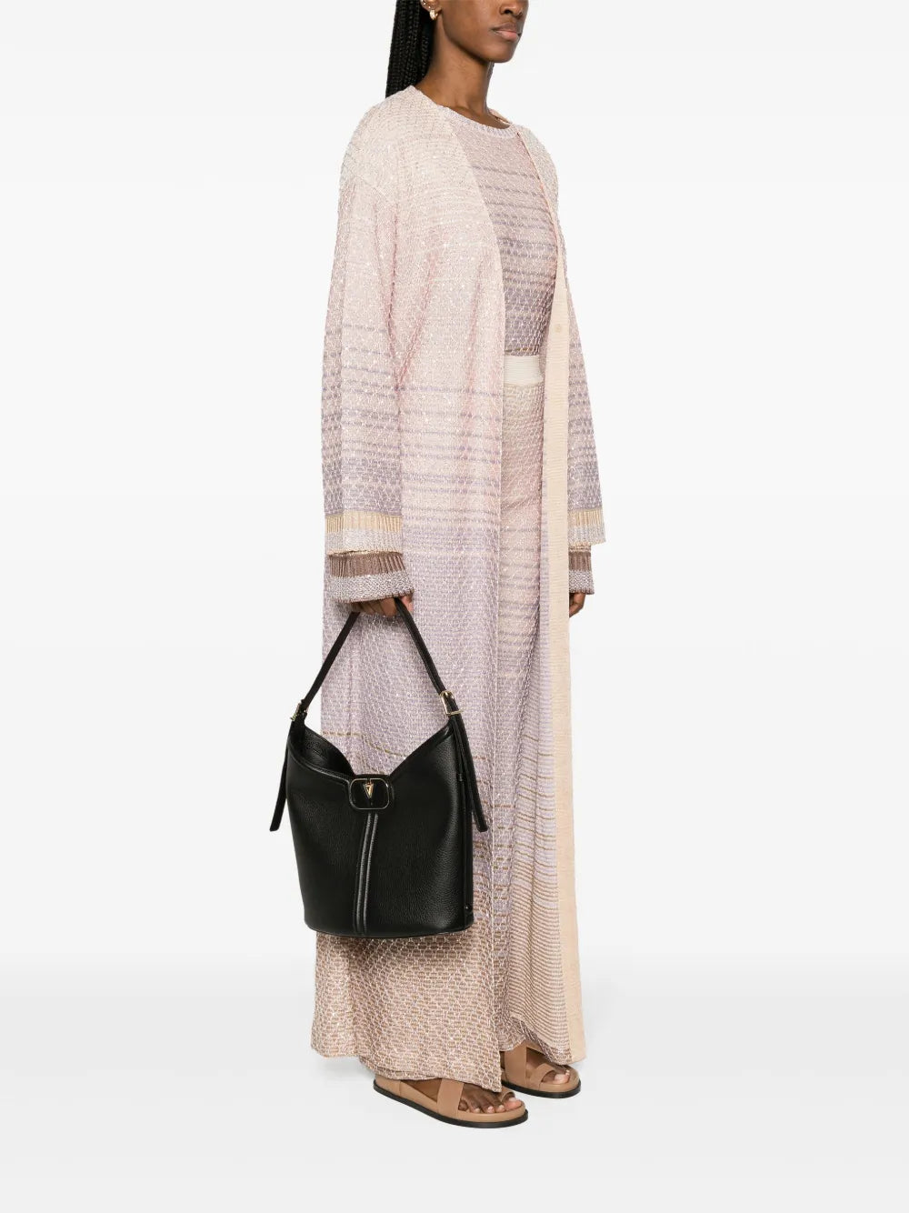 Valentino Garavani Vlogo Leather Shoulder Bag — Same as shown — Size One Size — Side View