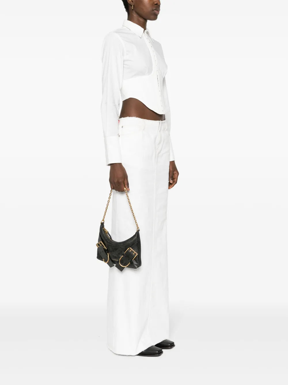 Givenchy Voyou Boyfriend Leather Shoulder Bag — Same as shown — Size One Size — Side View