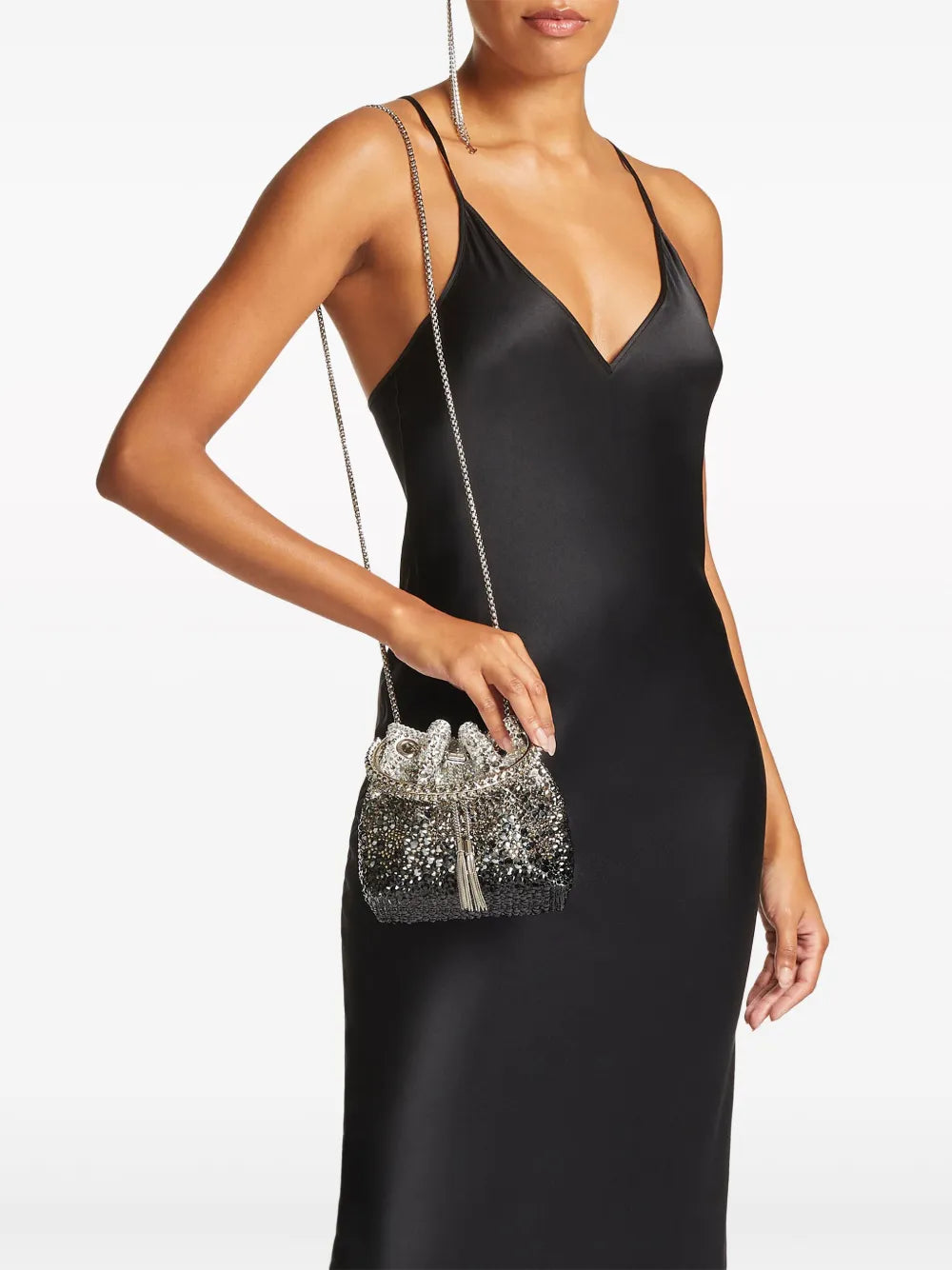 Jimmy Choo Bon Bon Crystal Embellished Shoulder Bag — Same as shown — Size One Size — Side View