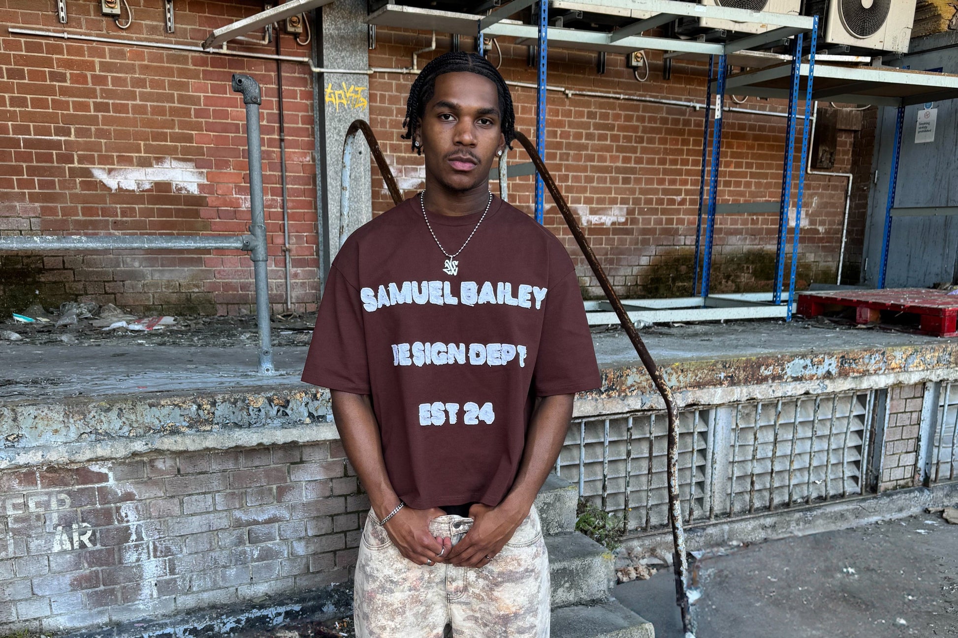 Samuel Bailey Brown Design Dept Tee — S — Back View