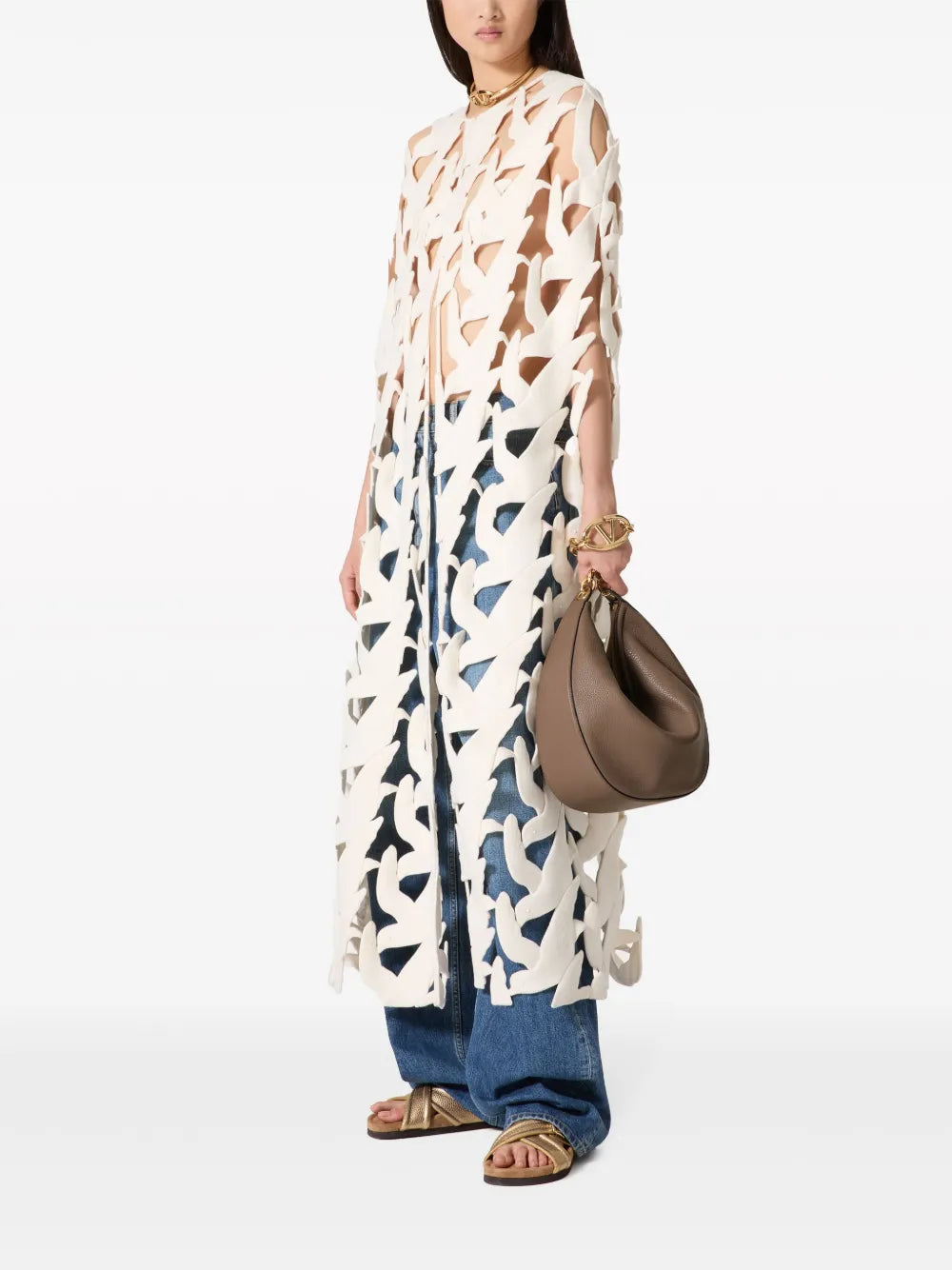 Valentino Garavani Medium Vlogo Moon Shoulder Bag — Same as shown — Size One Size — Side View