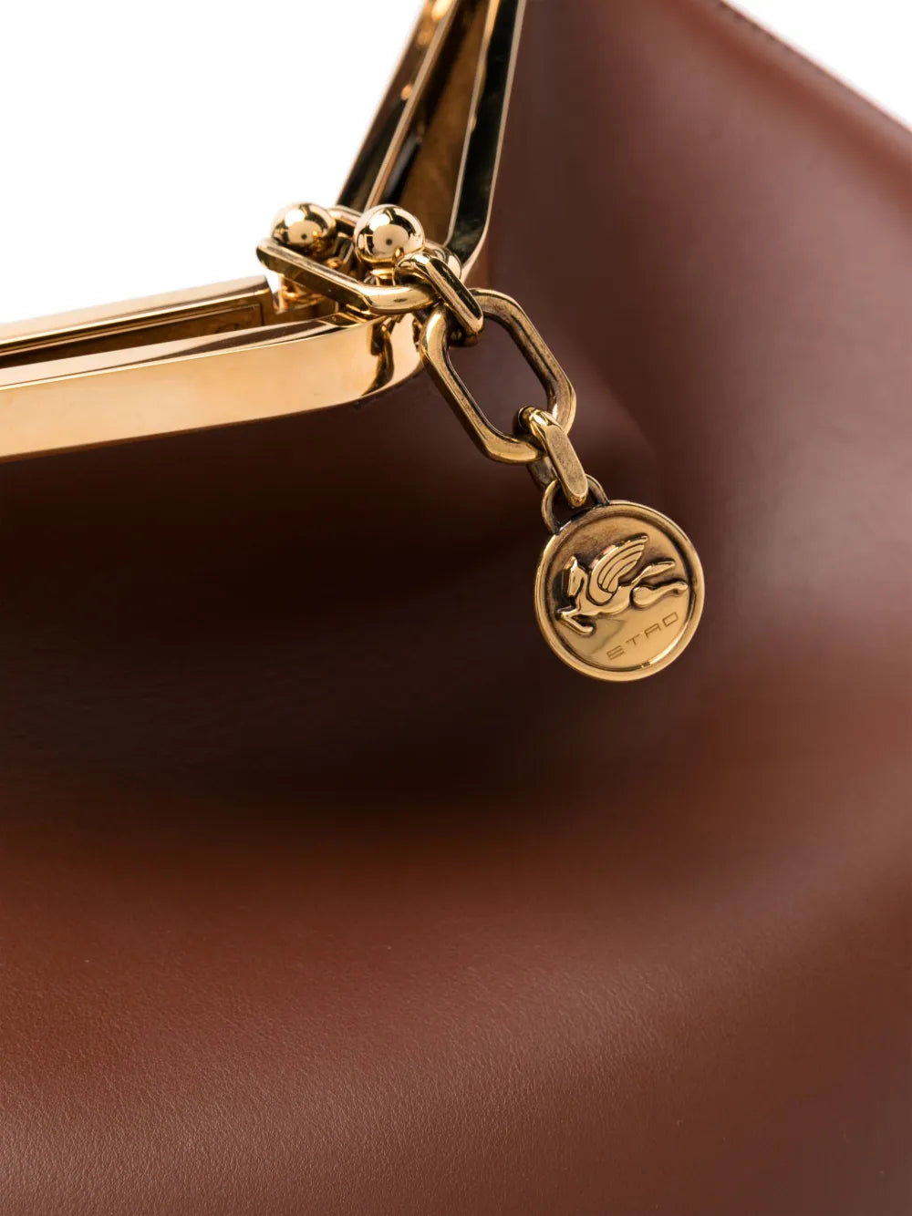 Etro Large Vela Leather Shoulder Bag — Same as shown — Size One Size — Back View