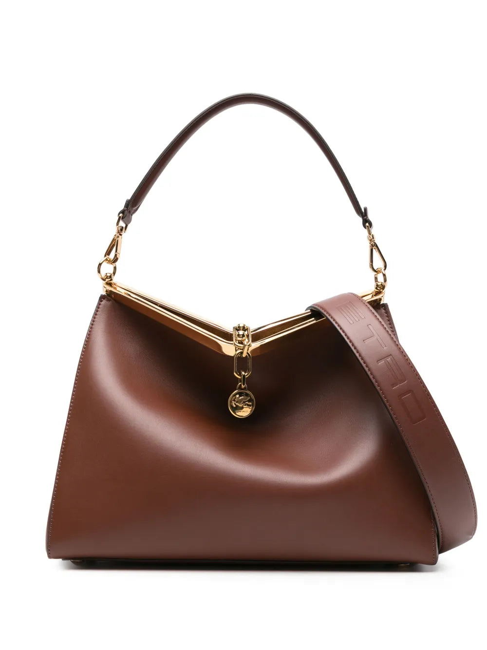 Etro Large Vela Leather Shoulder Bag — Same as shown — Size One Size — Front View