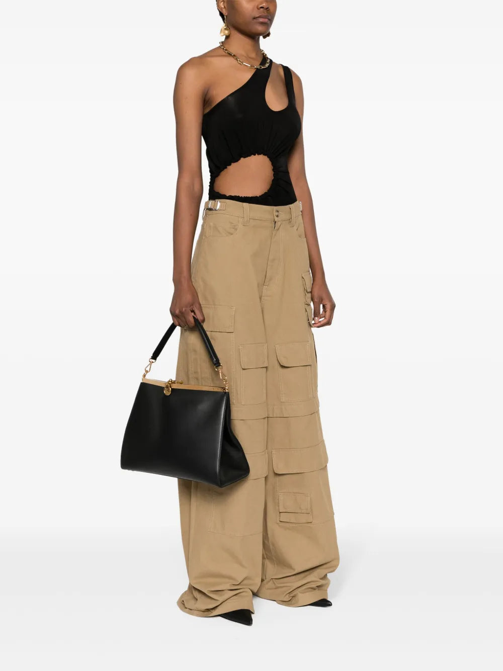 Etro Large Vela Leather Shoulder Bag — Same as shown — Size One Size — Side View