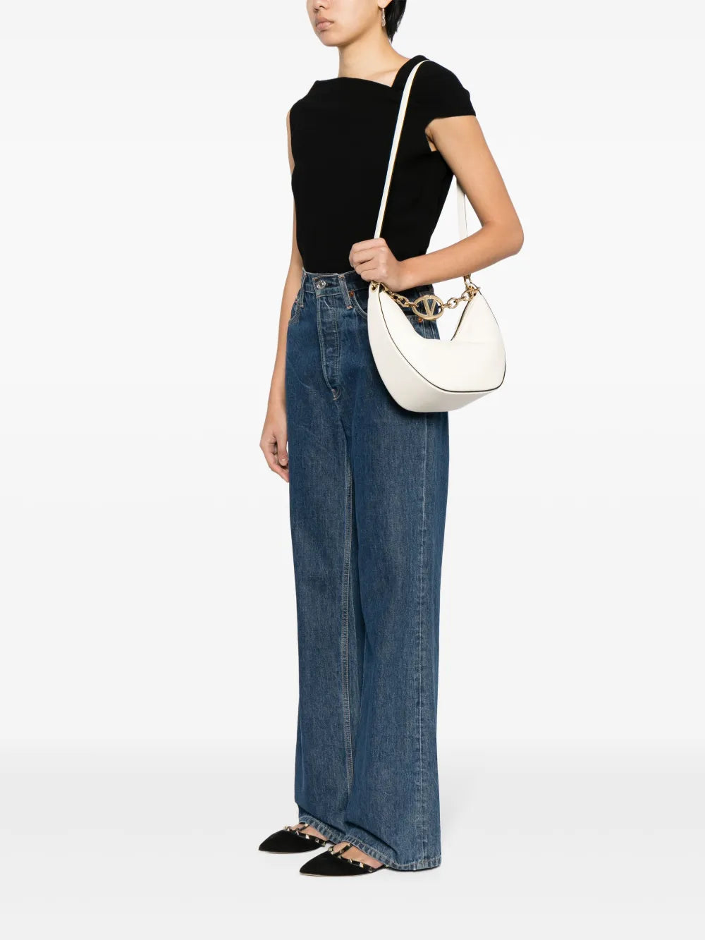 Valentino Garavani Small Vlogo Moon Shoulder Bag — Same as shown — Size One Size — Side View
